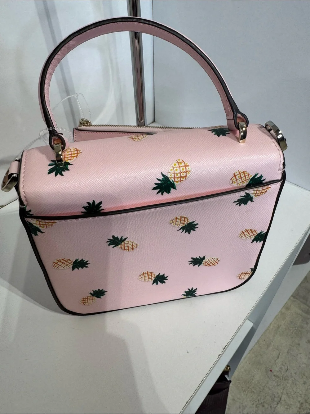 kate spade Pink Pineapple Print Mini Top-Handle Bag
